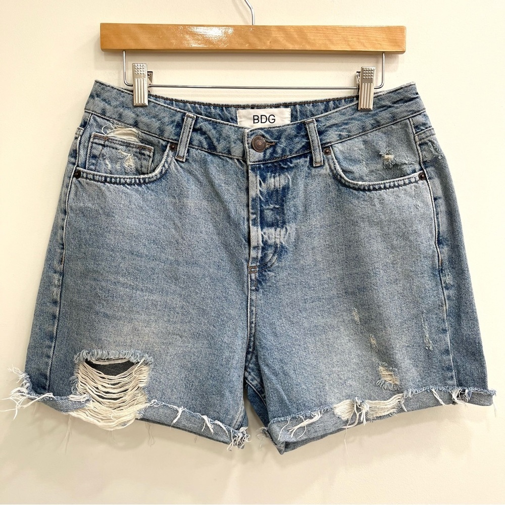BDG Urban Outfitters High Rise Cutoff Cuffed Denim Shorts Women Blue Size 30